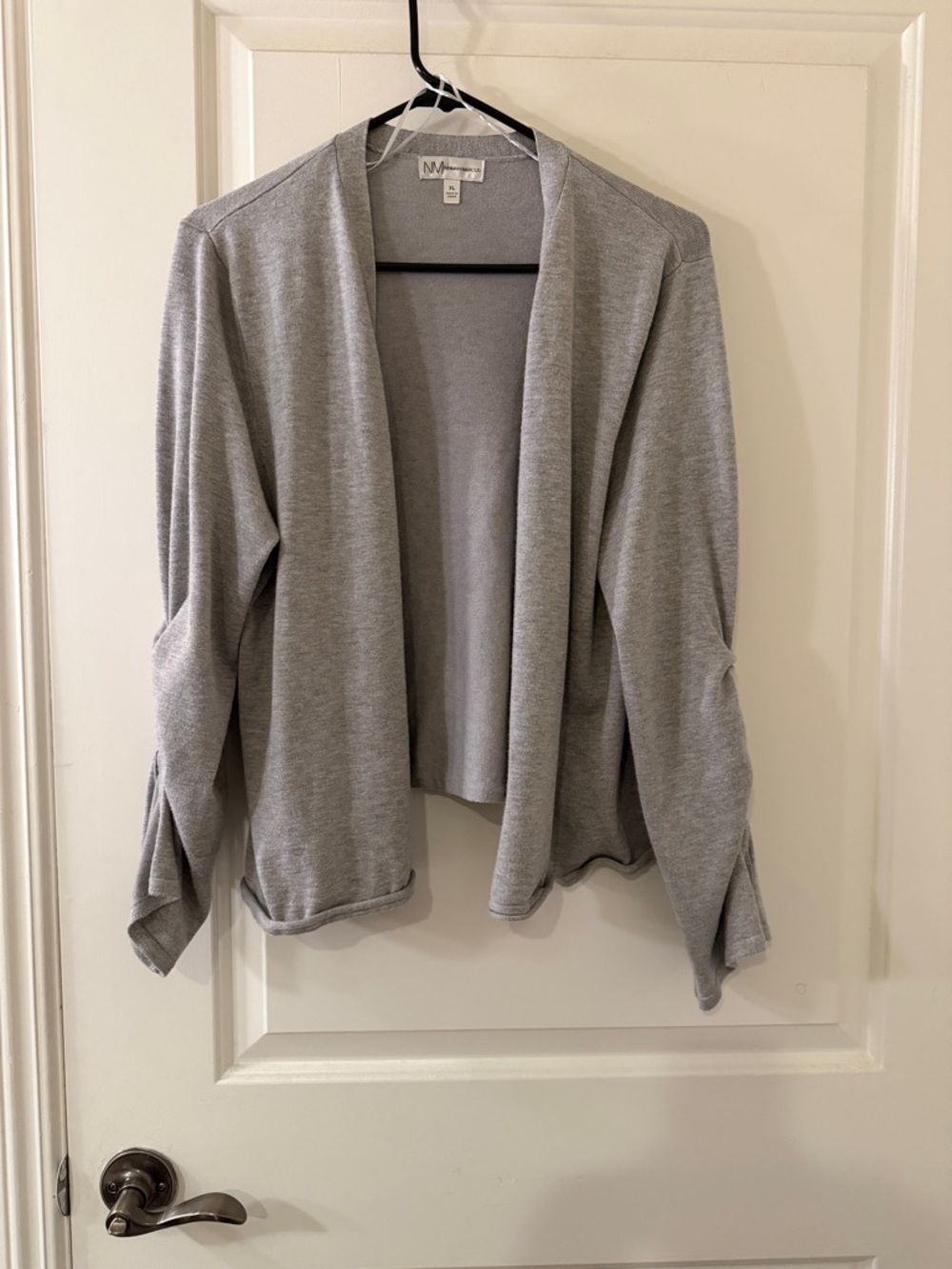 Nieman Marcus Light Gray Open-Front Women's Sweater Cardigan